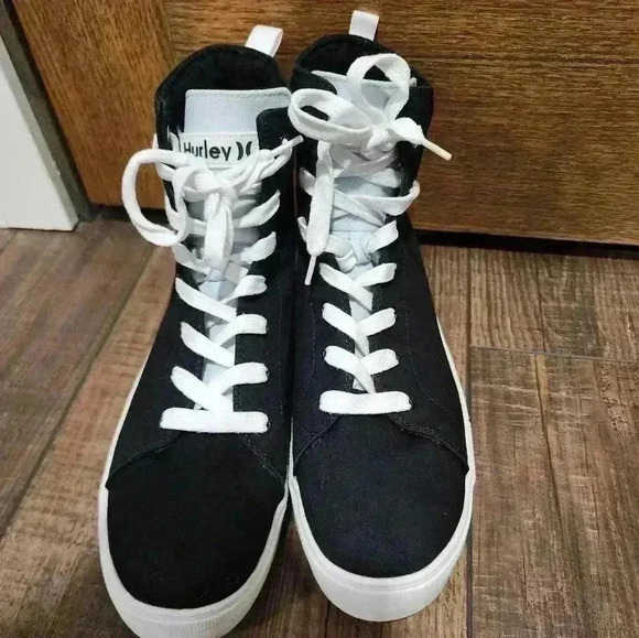 Hurley Women's Hi-top Sneaker Size 10 M Black And White - Picture 5 of 8